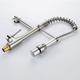 Zeitgenössisch Pull-out / Pull-down deckenmontiert LED / Mit ausziehbarer Brause / Vorspülung with Keramisches Ventil Einhand Ein Loch