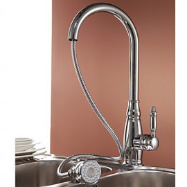 Antik Pull-out / Pull-down Mittellage Mit ausziehbarer Brause / drehbarer with Keramisches Ventil Einhand Ein Loch for Bronze mit