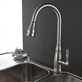 Antik Pull-out / Pull-down Mittellage Mit ausziehbarer Brause / drehbarer with Keramisches Ventil Einhand Ein Loch for Bronze mit