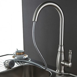 Antik Pull-out / Pull-down Mittellage Mit ausziehbarer Brause / drehbarer with Keramisches Ventil Einhand Ein Loch for Bronze mit