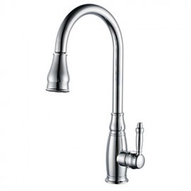 Antik Pull-out / Pull-down Mittellage Mit ausziehbarer Brause / drehbarer with Keramisches Ventil Einhand Ein Loch for Bronze mit