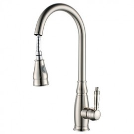 Antik Pull-out / Pull-down Mittellage Mit ausziehbarer Brause / drehbarer with Keramisches Ventil Einhand Ein Loch for Bronze mit