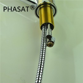 Zeitgenössisch Pull-out / Pull-down deckenmontiert Mit ausziehbarer Brause with Keramisches Ventil Einhand Ein Loch for Chrom, Armatur