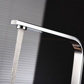 Zeitgenössisch Bar / Prep Mittellage drehbarer with Keramisches Ventil Einhand Ein Loch for Chrom, Armatur für die Küche