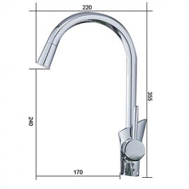 Zeitgenössisch Hoch / High-Arc Mittellage LED with Keramisches Ventil Einhand Ein Loch for Chrom, Armatur für die Küche